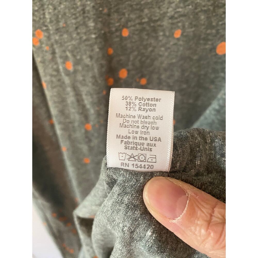 NWT Clare V. Gray Orange Splatter Ruffle Sleeve Knee Length Dress Women's Small - Picture 12 of 12